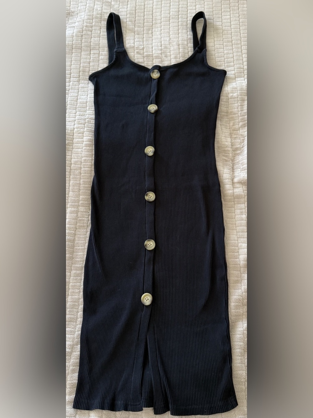 Cotton On Ribbed Midi Dress in Black Size Medium